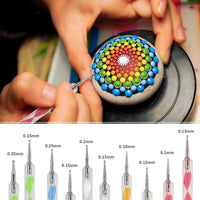 welltop Mandala Dotting Tools Set, 27pcs Mandala Painting Dotting Plantillas Kit con Mandala Painting Stencil y Gemstone Sticker para Rocks Painting, Nail Art Painting, Clay Pottery Craft, Coloring - Arteztik

