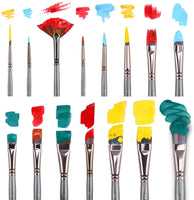 Transon Artist - Juego de 17 pinceles con organizador de pinceles para aceite, acrílico, acuarela, guache, pintura - Arteztik
