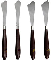 4 cuchillos de pintura, paleta de artista de acero inoxidable, cuchillo, rascador de pintura, espátula de pintura para pintura al óleo, pintura acrílica - Arteztik
