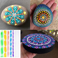 Juego de 19 herramientas de punteado de mandala con una bolsa de almacenamiento con cremallera para pintar rocas, juego de bandejas de pintura de mandala ABenkle - Arteztik
