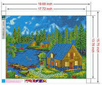 Homenote Kit de pintura de diamante para adultos, kit de pintura de diamante 5D con diamantes redondos y diamantes de imitación, lona de casa de lago, bordado para decoración de pared del hogar (15.7 x 19.7 pulgadas) - Arteztik
