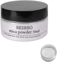 SEISSO Lake Blue Mica Powder, 50g/1.8oz Bottled Powder Pigments Colorful Natural Epoxy Resin Dye for Slime, Candle Soap Making, Bath Bomb Dyes, Cosmetic, DIY Crafts, Nail Arts - Arteztik
