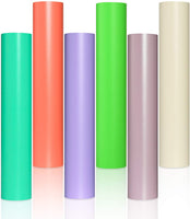 Paquete de hojas de vinilo adhesivas, 12.0 x 12.0 in, ultra mate, paquete de vinilo autoadhesivo permanente en 6 colores para Cricut y Cameo (con 1 papel de transferencia) - Arteztik
