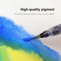 Meiliang - Pintura para acuarela, juego de 36 colores en media sartén con una caja mental y un pincel de agua para artistas, pintura, profesionales y pintores principiantes - Arteztik
