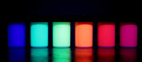 Juego de 6 colores fluorescentes (luz negra/negra) con guía ideal para botellas de aerosol, plantillas, tela y madera - Arteztik
