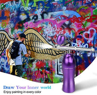 Kit de aerógrafo de mano, mini compresor de aire portátil pistola de pulverización de una sola acción USB recargable juego de aerógrafo para maquillaje, decoración de tartas, arte de decoración de uñas, pintura de tatuajes de manicura - Arteztik
