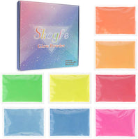 Skogfe polvo de pigmento que brilla en la oscuridad para polvo luminoso de limo, seguro no tóxico, 4.16 onzas (0.53 oz/color) para uñas limosas, festivales de música, resina, conciertos, Halloween - Arteztik
