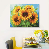 KOSE Pintura por números para adultos principiantes y niños, kit de pintura al óleo sobre lienzo con pinceles y pigmento acrílico, manualidades para decoración de pared del hogar, girasol, 16.0 in de ancho x 20.0 in de largo - Arteztik
