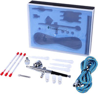 TIMBERTECH Kit de aerógrafo ABPST03 con kit de aerógrafo de alimentación lateral AG-134K y kit de aerógrafo AG-130K, pistola de pulverización de gravedad de doble acción con manguera de aerógrafo, boquillas de 0,2/0,3/0.020 in para pintura con aerógrafo, - Arteztik
