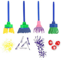 Halloluck - Kit de pintura para niños, kit de herramientas para aprender temprano a pintar con esponja, 31 piezas de pinceles con patrón de flores, juego de pinceles, delantal impermeable de manga larga - Arteztik
