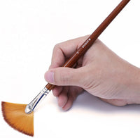 DUGATO - Juego de 9 pinceles de pintura para aficionados al artista, de nailon suave y antidesprendimiento, mango largo, para pintura acrílica de acuarela - Arteztik
