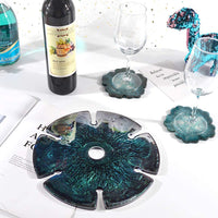 Wine Glass Holder Resin Epoxy Silicone Mold, Cherry Blossom Coaster Mold, Silicone Casting Resin Molds, Silicone Wine Glasses Mold for Making Agate Wine Caddy, Stemware Racks - Arteztik
