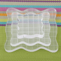 Bloques de sellos de acrílico transparente con rejilla, bloc de bloques de sellos transparentes para álbumes de recortes, proceso de sellado de color, herramientas esenciales - Arteztik
