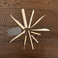 DUJEN Juego de 10 herramientas de arcilla de cerámica, juego de herramientas de modelado de madera para esculpir cera, herramientas de limpieza para tallar ceras de cerámica - Arteztik
