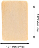 Paquete de 50 piezas rectangulares de madera natural sin terminar en blanco para manualidades y manualidades, pintura de decoración de bricolaje, adornar, quemar y teñir (2.08 x 1.37 pulgadas, 0.118 in) - Arteztik
