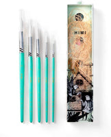 HIMI—Gouache/Watercolor Juego de 5 pinceles para pintura acrílica de acuarela para rostro y cuerpo Gouache, bonito regalo para aficionados, niños y adultos (amarillo, pincel de acuarela) - Arteztik
