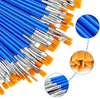 Juego de 50 pinceles de pintura para niños, de nailon, pelo plano, acrílico, aceite pequeño, acuarela, kit de pintura para niños - Arteztik
