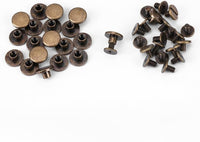 Paquete de 20 juegos remaches de uñas de tornillos de cabeza plana botón Stud, bronce Leathercraft de latón, bricolaje decoración de zapatos de Craft de metal remaches para cinturón bolsa de correa de piel, 8mm - Arteztik
