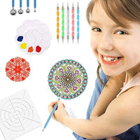 Juego de 25 herramientas para puntear mandalas, lápiz punteado, herramientas de pintura, pinceles de mandala, kit de estarcillas con una bolsa de almacenamiento impermeable para rocas, pintura de uñas, punteo arte dibujo, colorear - Arteztik
