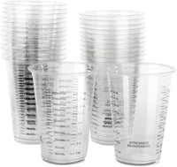 Paquete de 24 tazas desechables graduadas transparentes, 8 onzas de tazas de medición de plástico transparente para mezclar resina epoxi/líquido/pintura artística/slime/pintura al óleo - Arteztik
