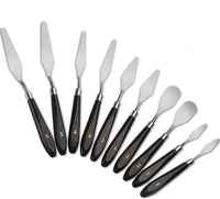 youn4us paquete de 2 5 piezas pintura juego de cuchillos, acero inoxidable y mango de madera espátula cuchillo de paleta para mezclar rasqueta para pintura de aceite mezcla de color - Arteztik
