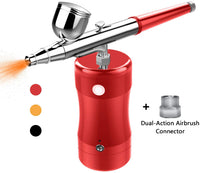 Kit de aerógrafo COSSCCI actualizado, mini pistola de aire portátil con kit de compresor, kit de pintura de una sola acción con cepillo de aire para decoración de tartas, maquillaje, arte de uñas, modelo, pintura, tatuaje, manicura (negro) - Arteztik
