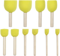 Penta Angel Esponja de pintura de espuma negra, 10 unidades, 1 pulgada, mango de madera, pincel de pintura, esponjas de acuarelas, herramientas de pintura para arte y manualidades, arcilla de cerámica, limpieza de pared - Arteztik

