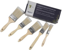 Tavolozza 5 pinceles de pintura y virutas con mango de madera para pintura, manchas, barniz, pegamentos, acrílicos y gesso - Arteztik
