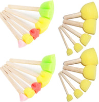 20 Pcs Assorted Size Round and Star Stencil Paint Foam Sponge Sets, Wooden Handle Foam Brush Furniture Art Crafts Painting Tool Supplies Painting Stippler Set DIY Painting Tools in 5 Sizes - Arteztik
