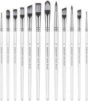 MARKART Juego de pinceles de pintura, 12 unidades, punta redonda de nailon, pinceles de pintura de detalle para artista de cabello, pinceles profesionales de pintura acrílica fina, pinceles de acuarela para cara, uñas, cuerpo, arte, modelo de pintura en m - Arteztik
