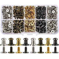 150 juegos de 0.315 x 0.197 x 0.315 in de color mezclado botones picos y tachuelas kit de cabeza redonda tornillo trasero cuero artesanía rápido remache punk Stud y Spike para ropa zapatos cinturones bolsos collares de perro accesorios 5/16 pulgadas - Arteztik

