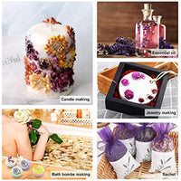 Dreamtop - Juego de flores secas de flores naturales para hacer jabón, bombas de baño, rodajas de limón, fresa, Osmanthus, jazmín, rosa, olvido-me-not, caléndula, lavanda (8 bolsas) - Arteztik

