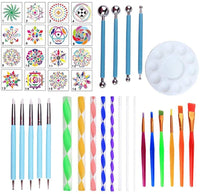 Preciser - Juego de 40 piezas de herramientas de punteado de mandala con lápiz capacitivo de bola, plantillas de mandala, varillas acrílicas para pintar rocas, arte de uñas, mandala, arte, dibujo, decoración del hogar - Arteztik
