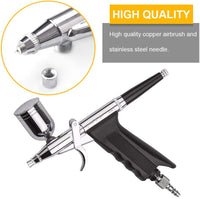 Kit de aerógrafo, Fy-Light Dual Action Air Brush Kit para juego completo para proyectos de arte y manualidades de uso general de tatuajes de maquillaje de uñas modelo de ferrocarril - Arteztik
