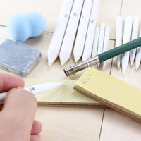 MotBach - Juego de 20 piezas de mezcla de pintores y tortillas, lápiz de papel de lija sólido con mezcladores de arte, herramienta de extensión de lápiz, borrador amasado de dibujo y esponja para dibujo de bocetos - Arteztik

