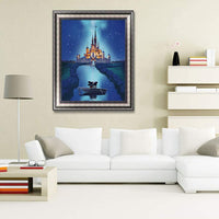 Kit de pintura de diamantes 5D por números, diamantes de imitación de cristal, pintura de bordado, arte para decoración de pared del hogar (castillo) - Arteztik
