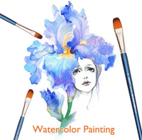 Filbert - Juego de pinceles de pintura, 9 unidades, pinceles profesionales para pintura acrílica de acuarela, pinceles de mango largo, pelo de nailon - Arteztik
