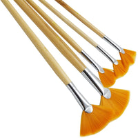 ZHOUXINXING - Juego de 5 cepillos de madera de nailon con forma de abanico para pintar y dibujar - Arteztik
