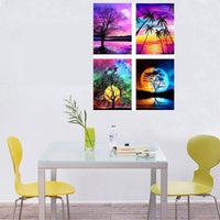 Cskunxia 4 Pack 5D DIY Diamond Painting Kit Full Drill Crystal Embroidery Painting Cross Stitch Arts Crafts for Home Wall Decor, 11.8 x 15.7Inches Without Frame - Arteztik
