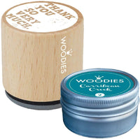 Woodies - Sello de gran calidad con almohadilla de tinta Carribean Creek, sello de goma de madera y almohadilla de tinta para manualidades y tarjetas. - Arteztik
