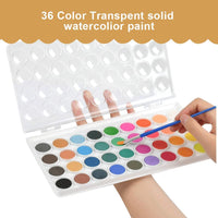YOTINO Juego de pintura para acuarela, 36 colores, pastel de acuarela profesional sólido con paleta y almohadilla de papel para niños, adultos, principiantes, profesionales - Arteztik
