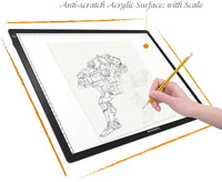 GAOMON GA3 A3 - Tabla de luz LED de seguimiento y alfombrilla de corte, diseño 2 en 1 para pintura de diamante, arte artesanía, dibujo, bocetos, transferencia de tatuajes (doble uso) - Arteztik
