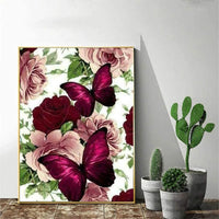 Cenda - Kit de pintura de diamante para adultos, colorido, lunares, mariposa roja y rosa, 11.8 x 15.7 in, 1 paquete - Arteztik
