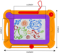 2 unidades de tamaño mediano magnético Doodle tablero de dibujo de juguete para niños y niños pequeños – Colorido grabado magnético borrable un boceto escritura almohadilla de dibujo con pluma mágica regalo clásico para niños niñas fiesta de cumpleaños - Arteztik
