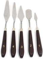 Geesatis 5 pcs Palette Knives Set Stainless Steel Painting Knife, Spatula Palette Knife for Oil Painting, Canvas, Acrylic Tool Accessories - Arteztik
