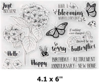 Tikkii - Sellos de silicona para hacer tarjetas y álbumes de recortes, diseño de mariposas y flores (2 unidades) - Arteztik
