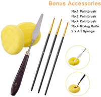 NASUM - Juego de 21 pinceles de pintura acrílica, 15 formas de pinceles de pintura para niños, paleta de cuchillos, 2 esponjas y estuche de organización estable para pinceles de pintura Gouache, acrílico, aceite, acuarela - Arteztik
