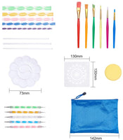 BENECREAT 37 juegos de mandalas de pintura punteando herramientas dibujando plantillas de pintura pinceles bandeja de pintura con bolsas azules con cremallera para pintar rocas colorear dibujo y dibujo suministros de arte - Arteztik
