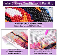 XPCARE Kit de pintura de diamantes, redondo, broca completa, kit de pintura de diamantes 5D por número, para decoración de pared del hogar, adultos y niños, 12 x 12 pulgadas, luna - Arteztik
