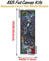 Kits de pintura de diamante para adultos, DIY 5D redondo de perforación para decoración de pared perfecta para relajación y hogar (Halloween, 29.5 x 11.8 in) - Arteztik

